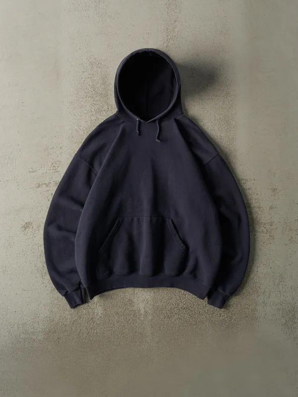 Vintage 90s Navy Blue Blank Hoodie (S/M) sold by Rebalance Vintage
