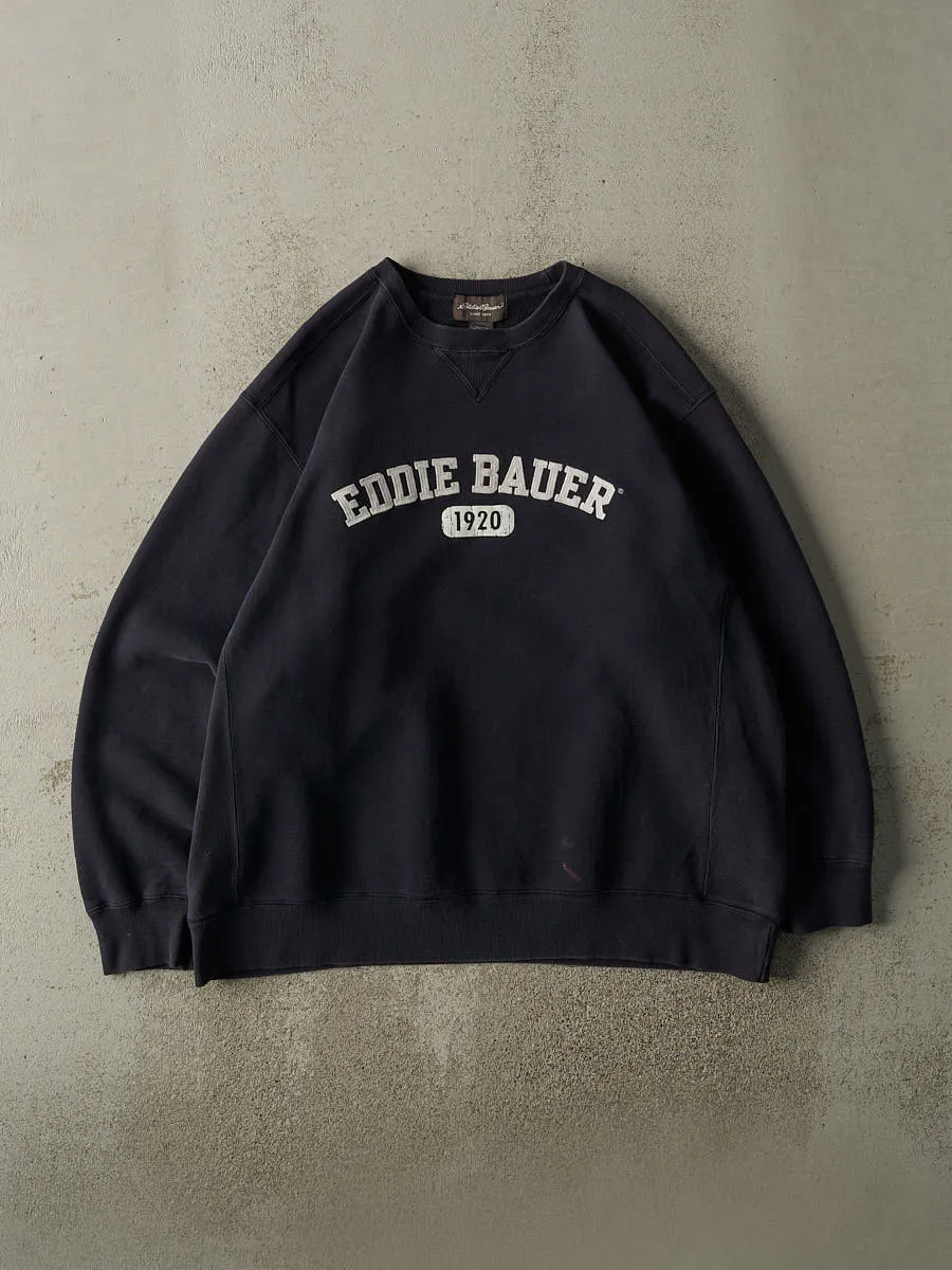 Vintage Y2K Navy Blue Eddie Bauer Logo Crewneck (XXL) sold by Rebalance Vintage