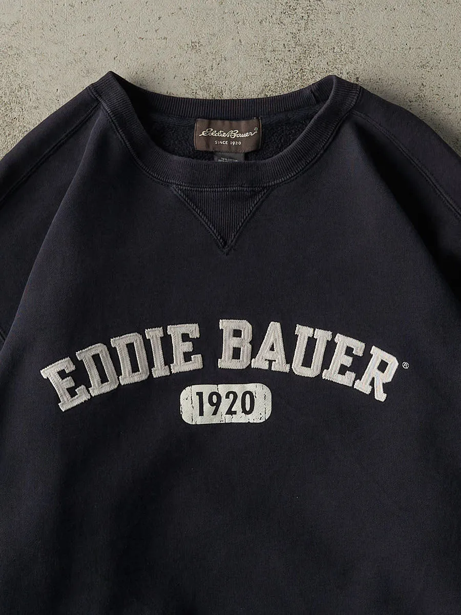 Vintage Y2K Navy Blue Eddie Bauer Logo Crewneck (XXL) sold by Rebalance Vintage product image thumbnail 2
