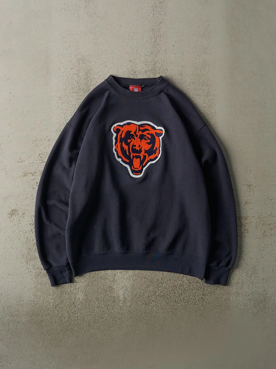 Vintage 90s Navy Blue Chicago Bears Embroidered Crewneck (L) sold by Rebalance Vintage