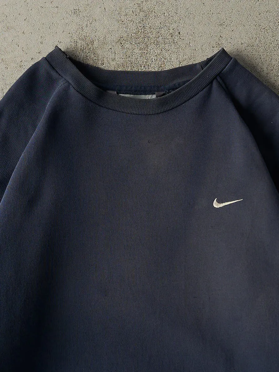 Vintage Y2K Navy Blue Nike Embroidered Crewneck (XL) sold by Rebalance Vintage product image thumbnail 2