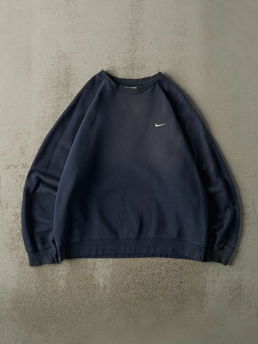 Vintage Y2K Navy Blue Nike Embroidered Crewneck (XL) sold by Rebalance Vintage