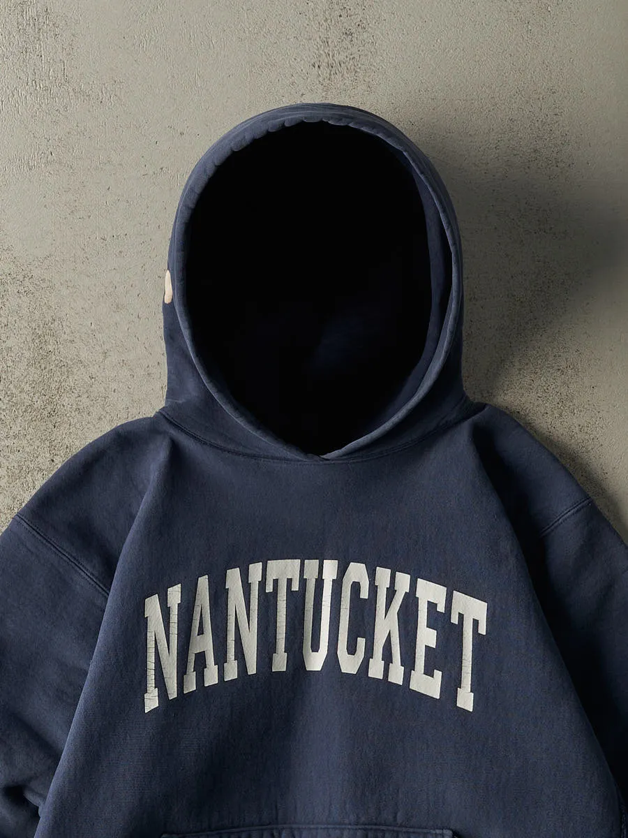 Vintage 90s Navy Blue University of Nantucket Hoodie (L) sold by Rebalance Vintage product image thumbnail 2