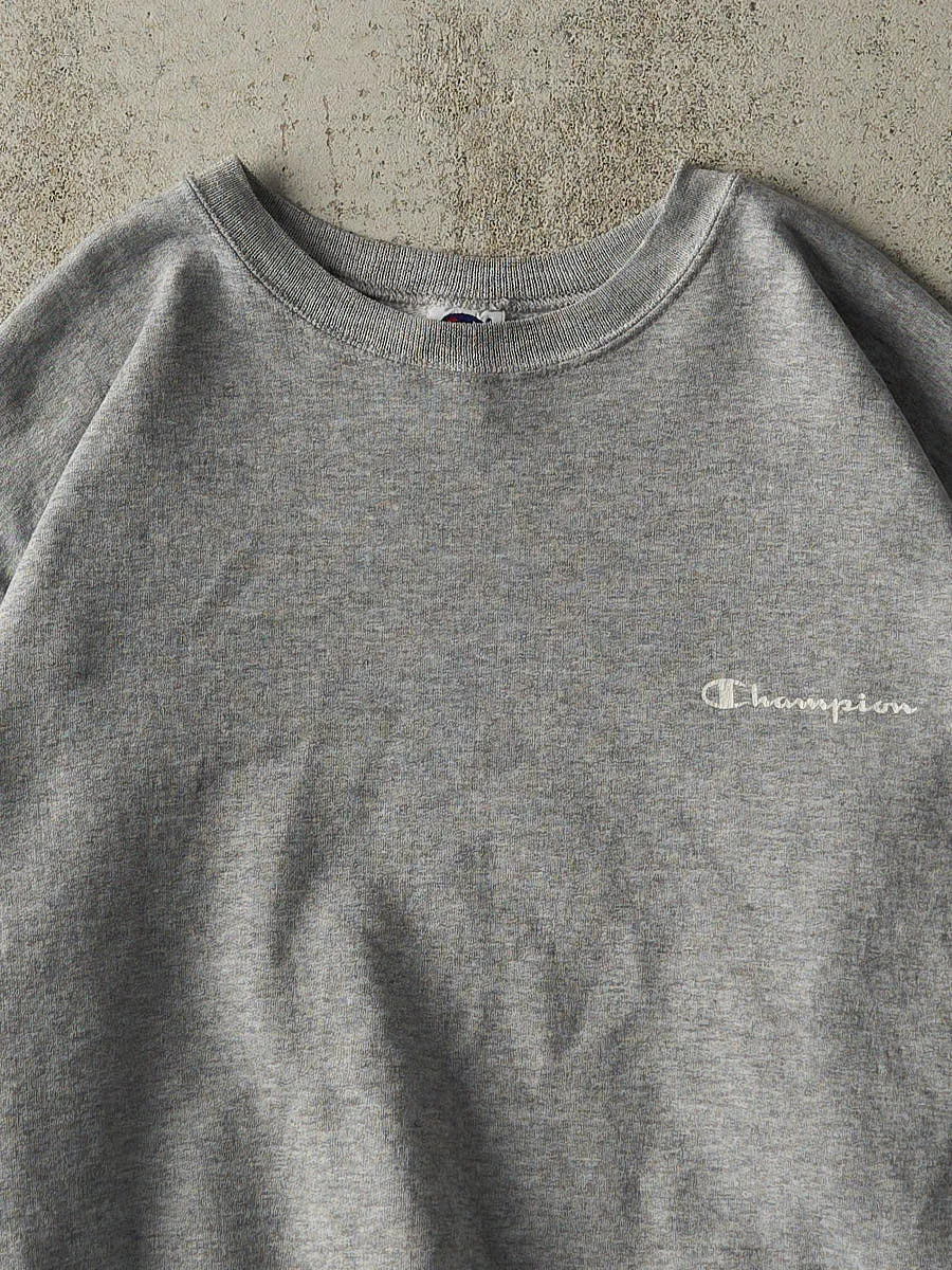 Vintage 90s Grey Champion Logo Boxy Crewneck (L/XL) sold by Rebalance Vintage product image thumbnail 2