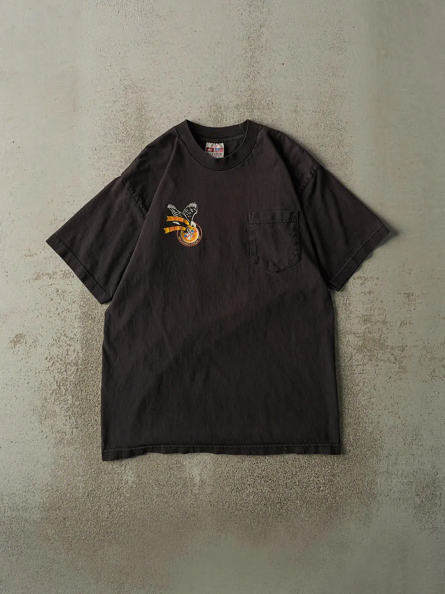 Vintage 90s Faded Black Mechanics Union Harley Davidson Flip Pocket Tee (M/L) sold by Rebalance Vintage product image thumbnail 2