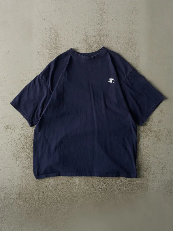 Vintage 90s Navy Blue Starter Embroidered Logo Tee (M/L) sold by Rebalance Vintage