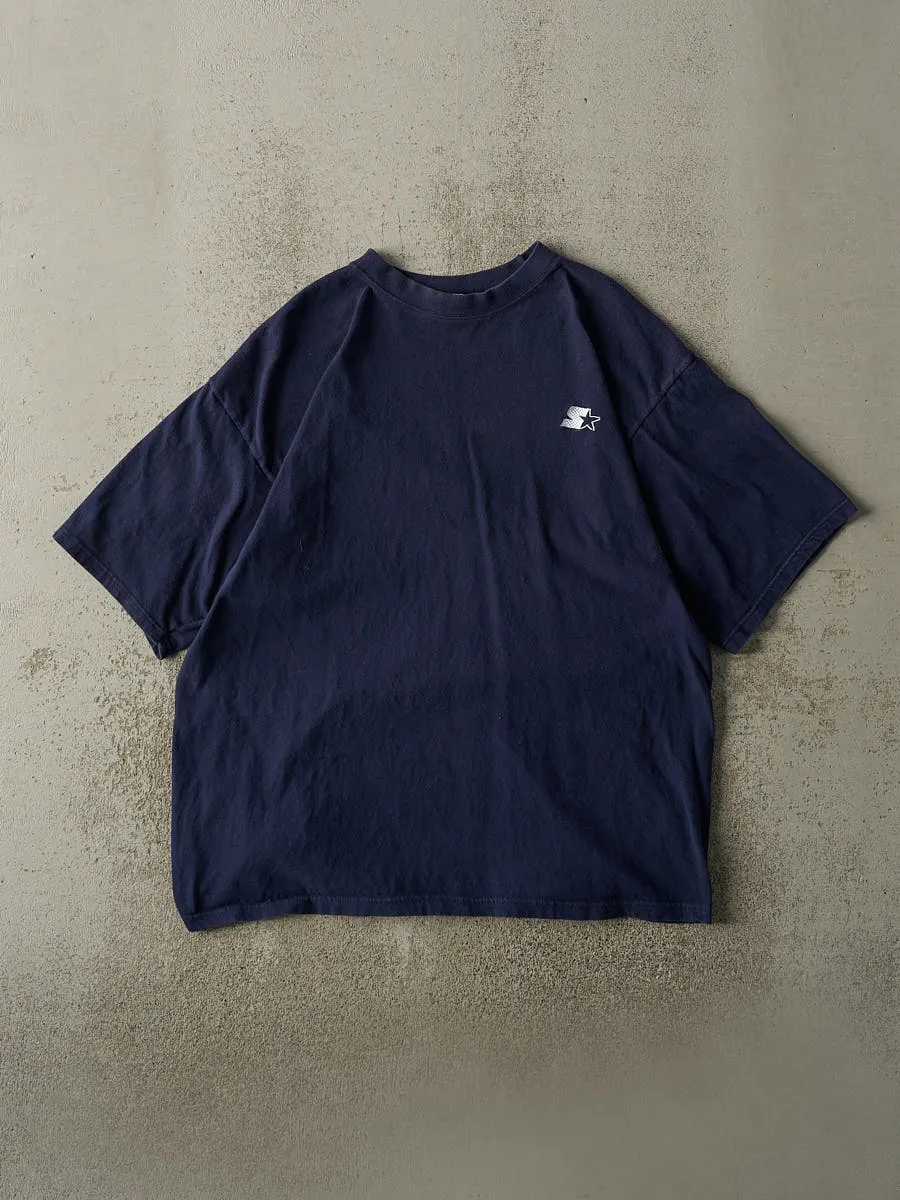 Vintage 90s Navy Blue Starter Embroidered Logo Tee (M/L) sold by Rebalance Vintage