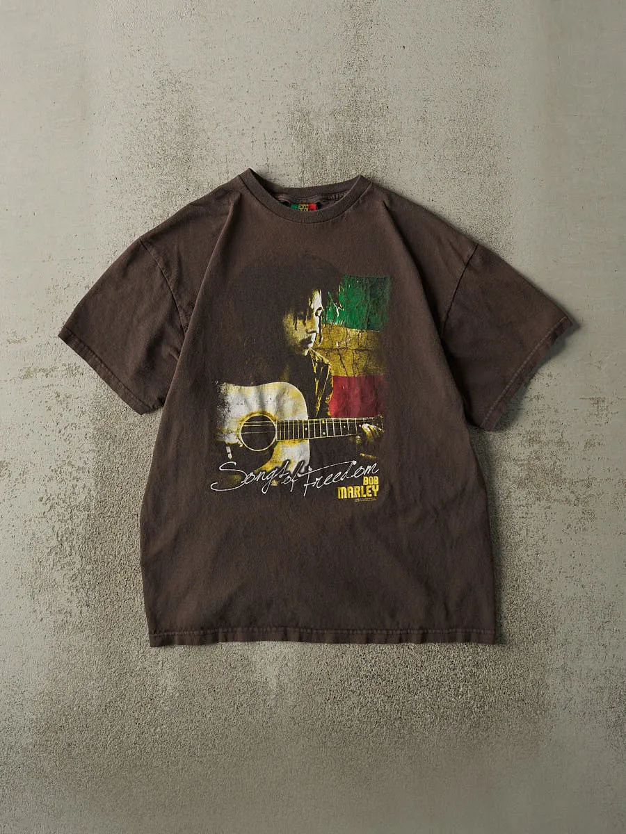 Vintage Y2K Brown Bob Marley Songs of Freedom Tee (S/M) sold by Rebalance Vintage