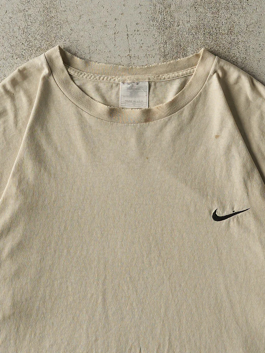 Vintage 90s Beige Nike Embroidered Tee (XL/XXL) sold by Rebalance Vintage product image thumbnail 2
