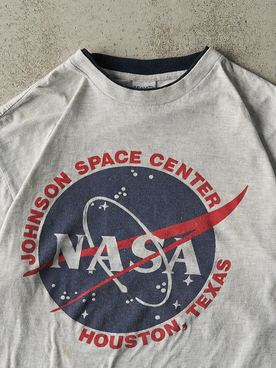 Vintage 90s Heather Grey Nasa Space Center Double Neck Tee (L/XL) sold by Rebalance Vintage product image thumbnail 2
