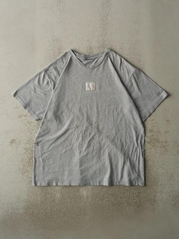 Vintage Y2K Grey Polo Ralph Lauren Tee (XL) sold by Rebalance Vintage