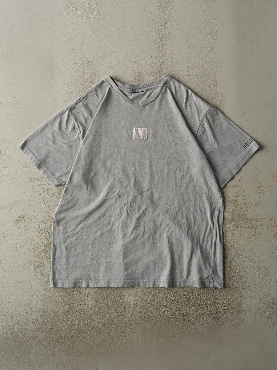 Vintage Y2K Grey Polo Ralph Lauren Tee (XL) sold by Rebalance Vintage
