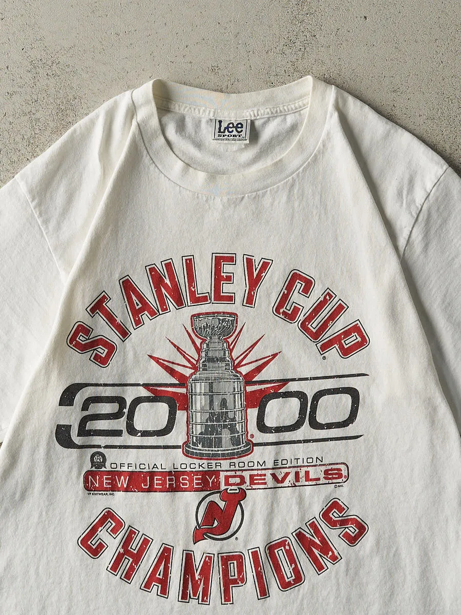 Vintage 00' White New Jersey Devils Stanley Cup Champions Tee (L/XL) sold by Rebalance Vintage product image thumbnail 2