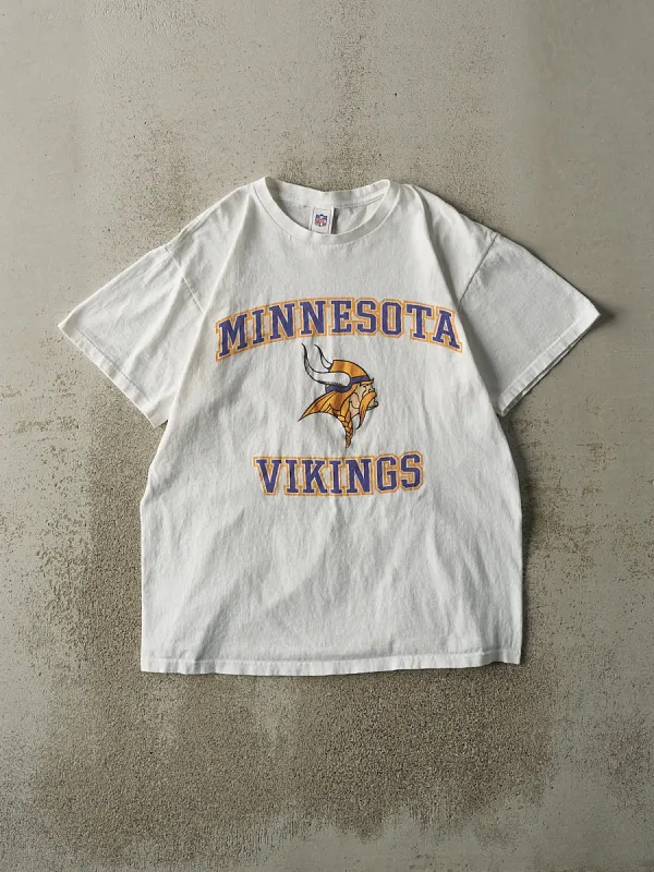 Vintage Y2K White Minnesota Vikings Tee (M/L) sold by Rebalance Vintage