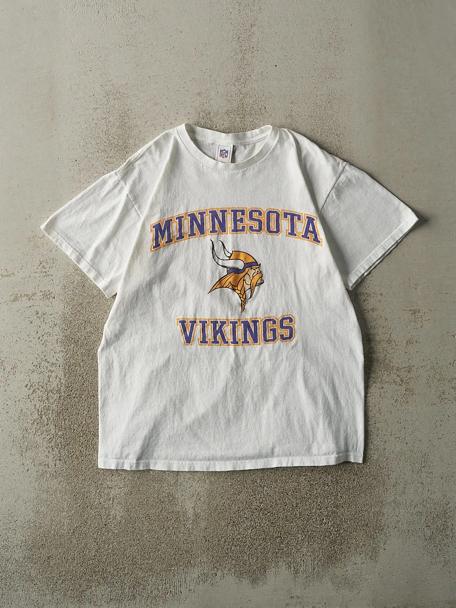 Vintage Y2K White Minnesota Vikings Tee (M/L) sold by Rebalance Vintage