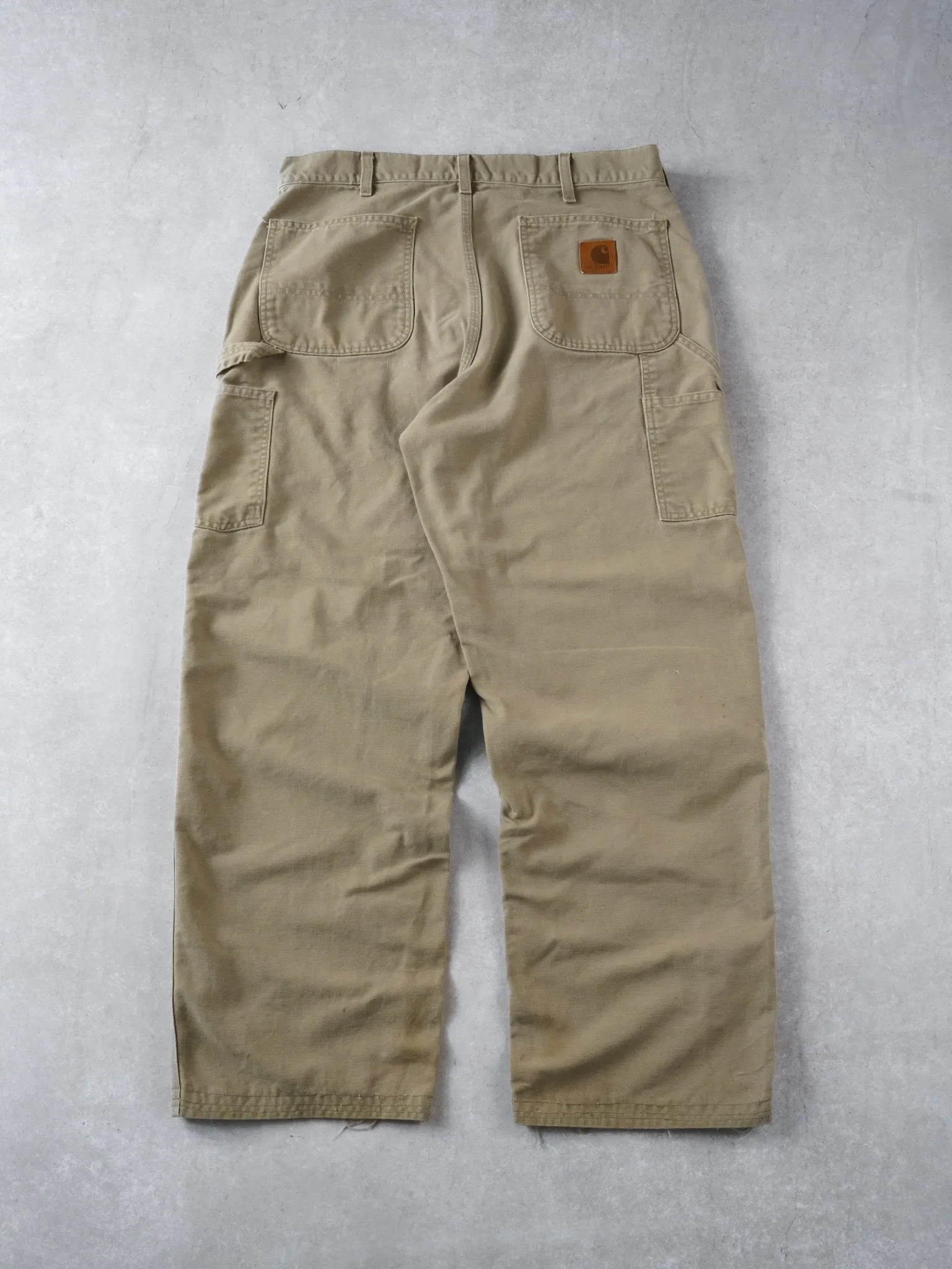 Vintage 90s Beige Carhartt Workwear Carpenter Pants (36x31) sold by Rebalance Vintage product image thumbnail 2