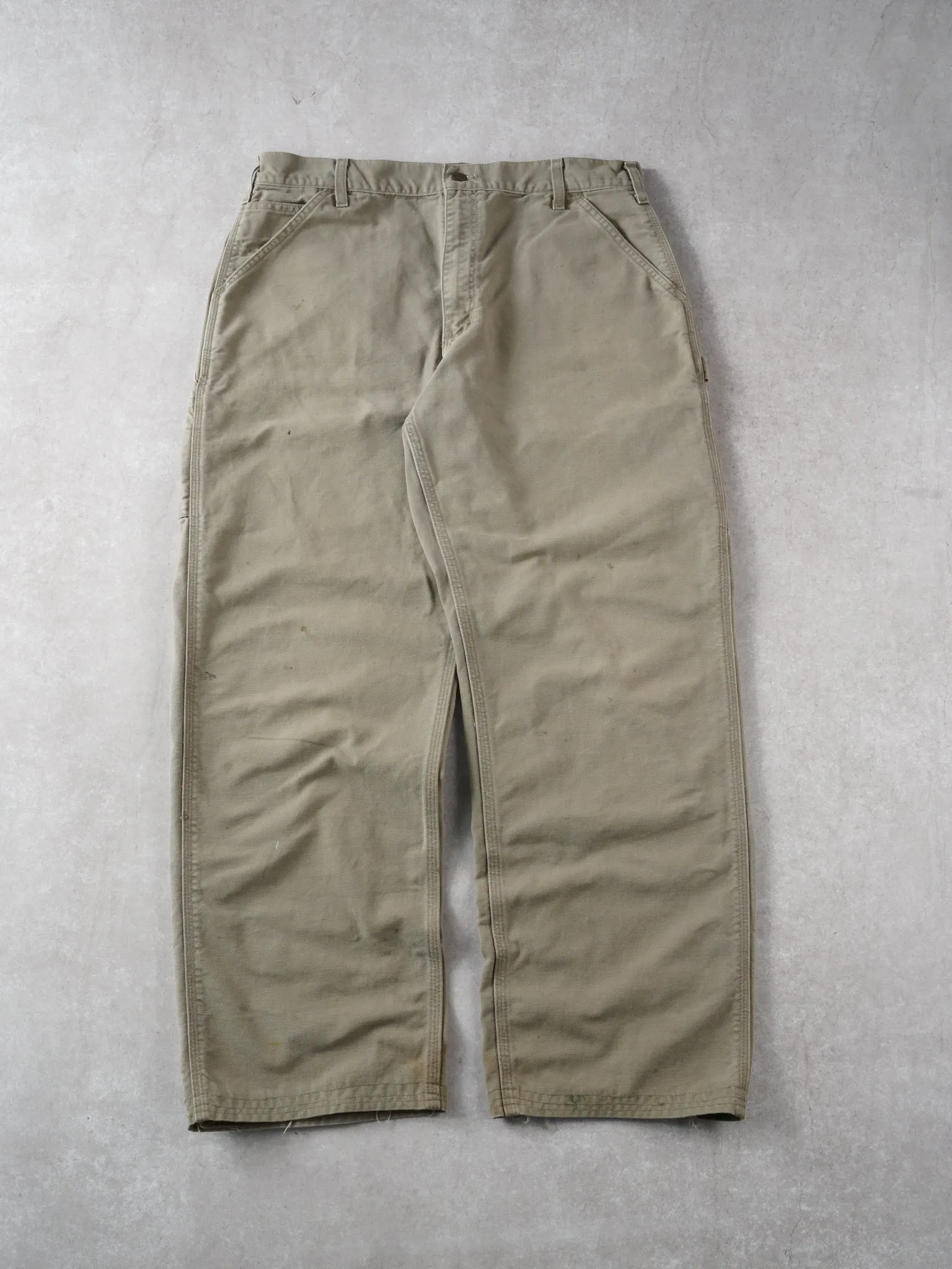 Vintage 90s Beige Carhartt Workwear Carpenter Pants (36x31) sold by Rebalance Vintage
