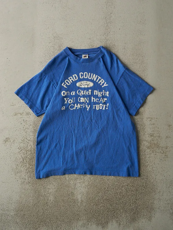 Vintage 80s Blue Ford Country Slogan Tee (M/L) sold by Rebalance Vintage
