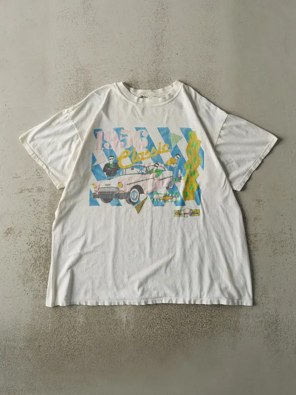 Vintage 80s White 56' Chevrolet Classic Car Tee (XXL) sold by Rebalance Vintage