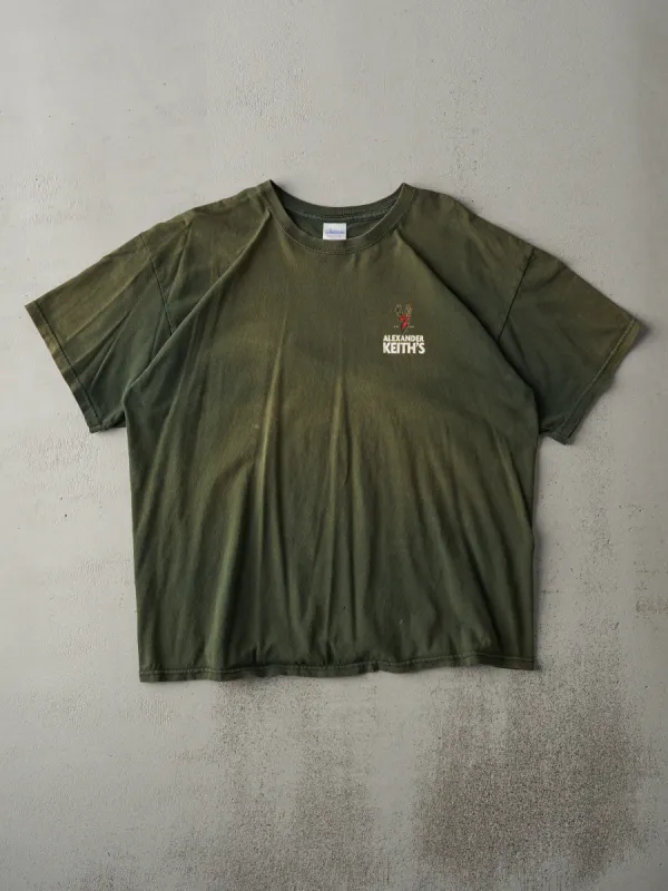 Vintage Y2K Sun Faded Forest Green Alexander Keiths Tee (L) made by Rebalance Vintage