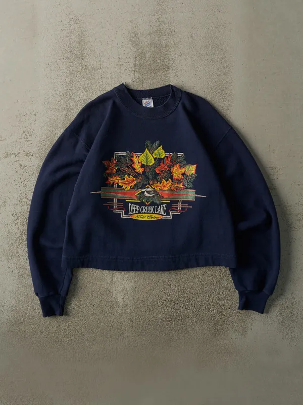 Vintage 90s Navy Blue Deep Creek Lake Crewneck (XS/S) sold by Rebalance Vintage