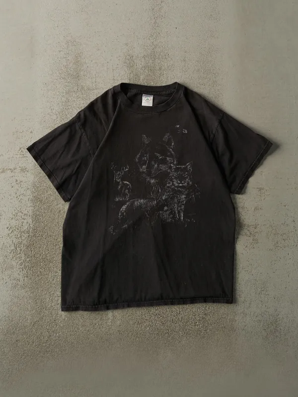 Vintage 90s Faded Black Animal Tee (L) made by Rebalance Vintage