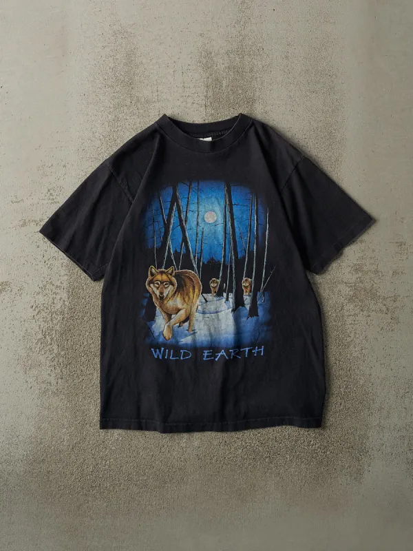 Vintage 90s Faded Black Wild Earth Single Stitch Tee (S/M) sold by Rebalance Vintage