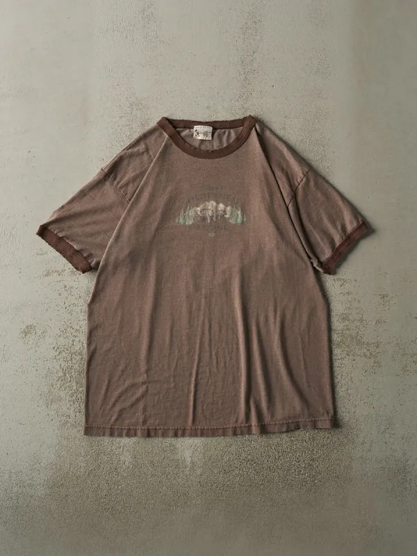 Vintage 90s Brown Disneys Wilderness Lodge Ringer Tee (XL) sold by Rebalance Vintage