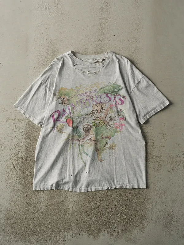 Vintage 92' Heather Grey Preserve the Rainforest Single Stitch Tee (M/L) sold by Rebalance Vintage