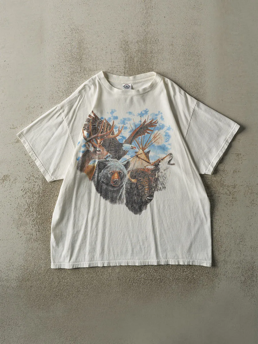 Vintage Y2K White Animal Nature Tee (L/XL) sold by Rebalance Vintage