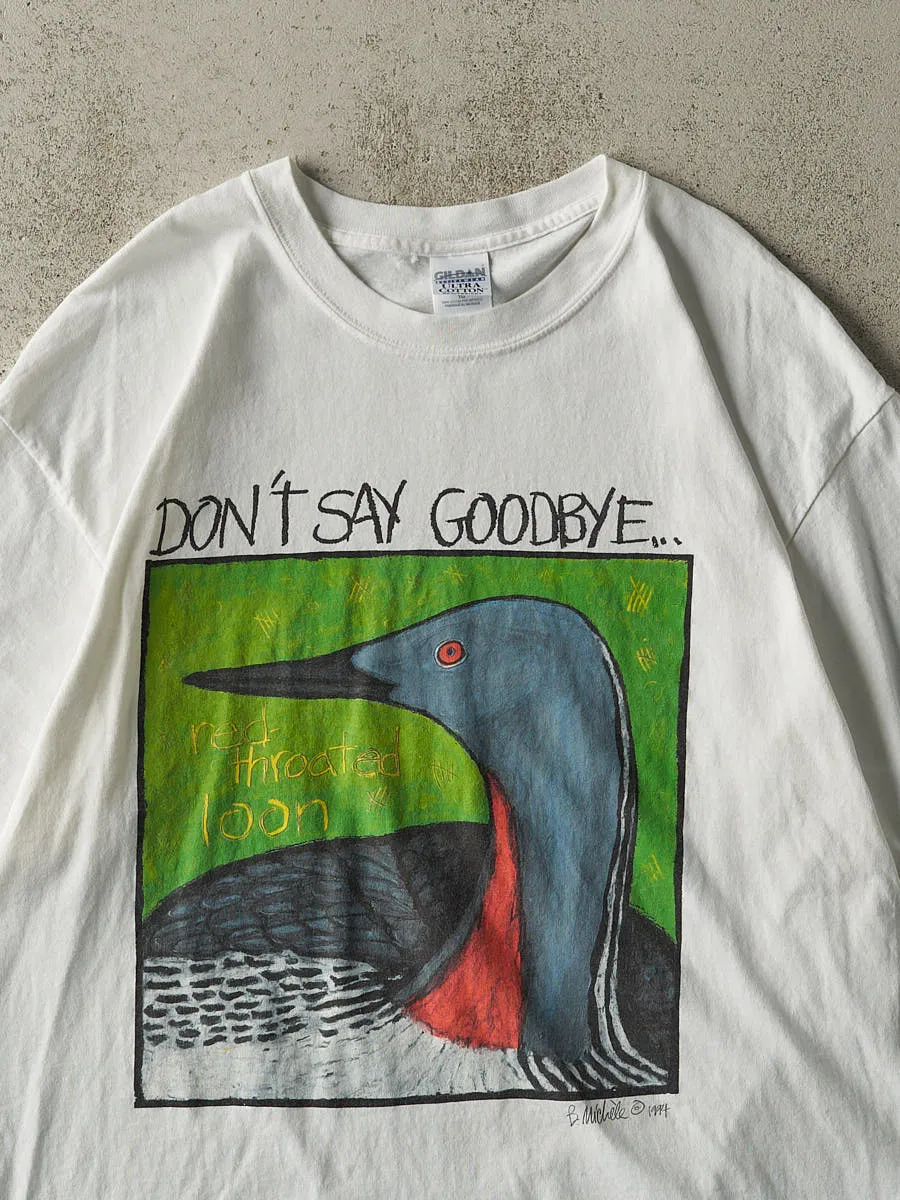 Vintage 94' White "Don't Say Goodbye" Loon Extinction Tee (XL) sold by Rebalance Vintage product image thumbnail 2