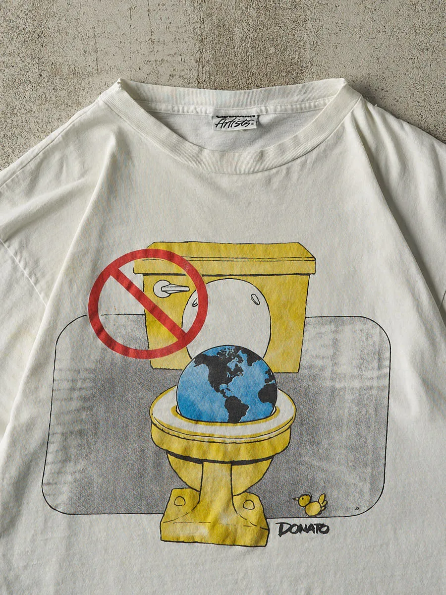 Vintage 80s White Earth Day Single Stitch Tee (M/L) sold by Rebalance Vintage product image thumbnail 2