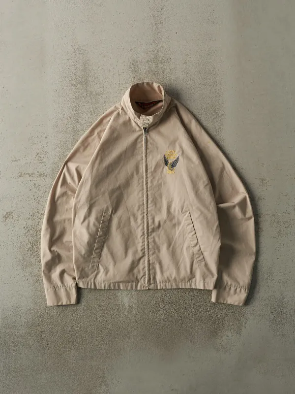 Vintage 80s Beige Embroidered Harrington Jacket (S/M) sold by Rebalance Vintage