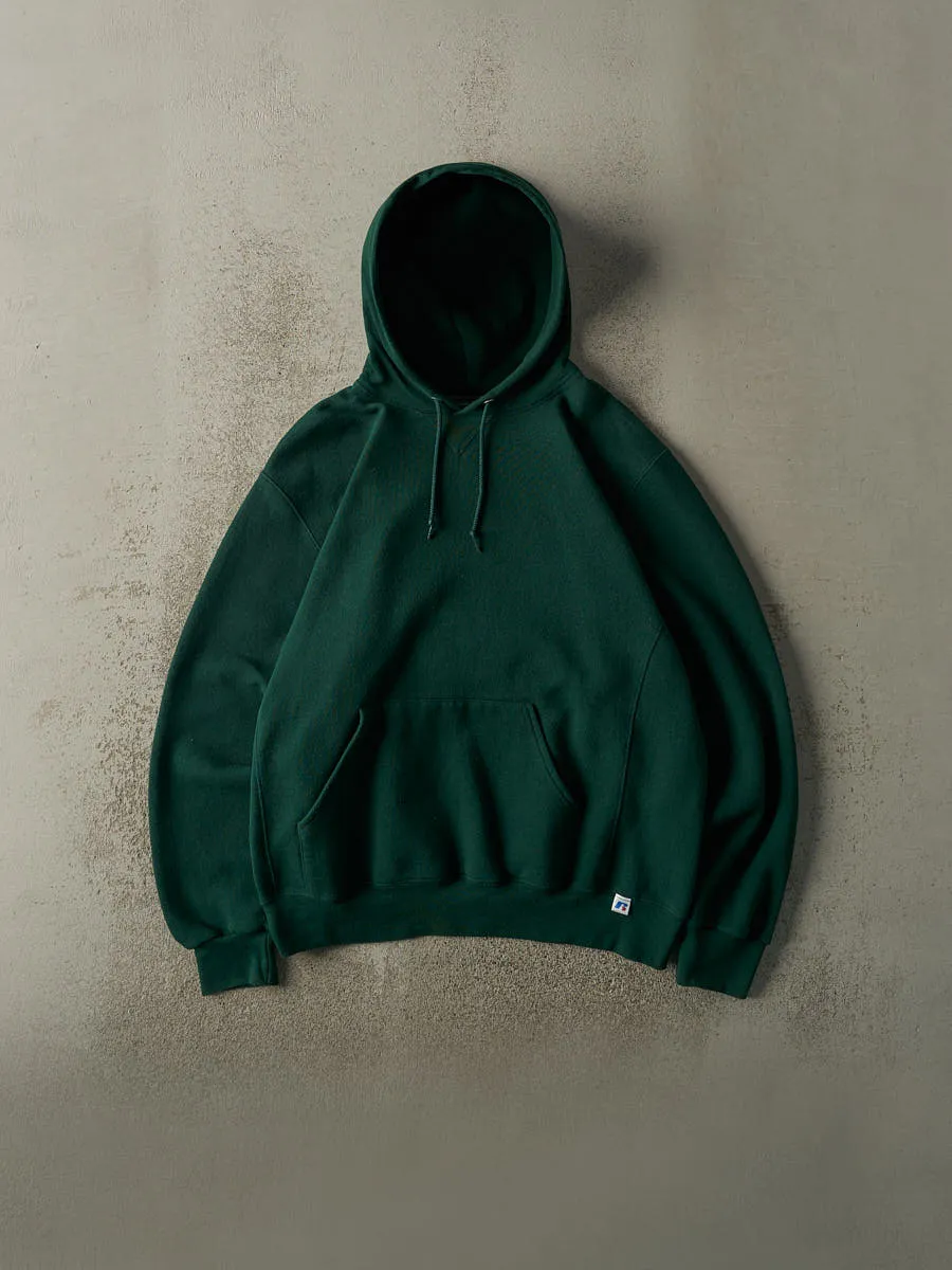 Vintage Y2K Green Russell Athletic Blank Hoodie (L/XL) sold by Rebalance Vintage