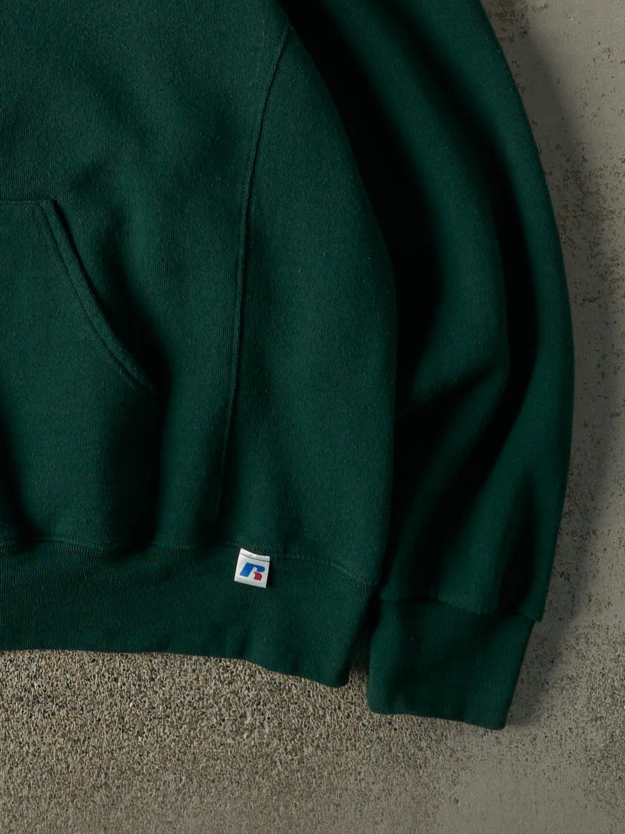 Vintage Y2K Green Russell Athletic Blank Hoodie (L/XL) sold by Rebalance Vintage product image thumbnail 3