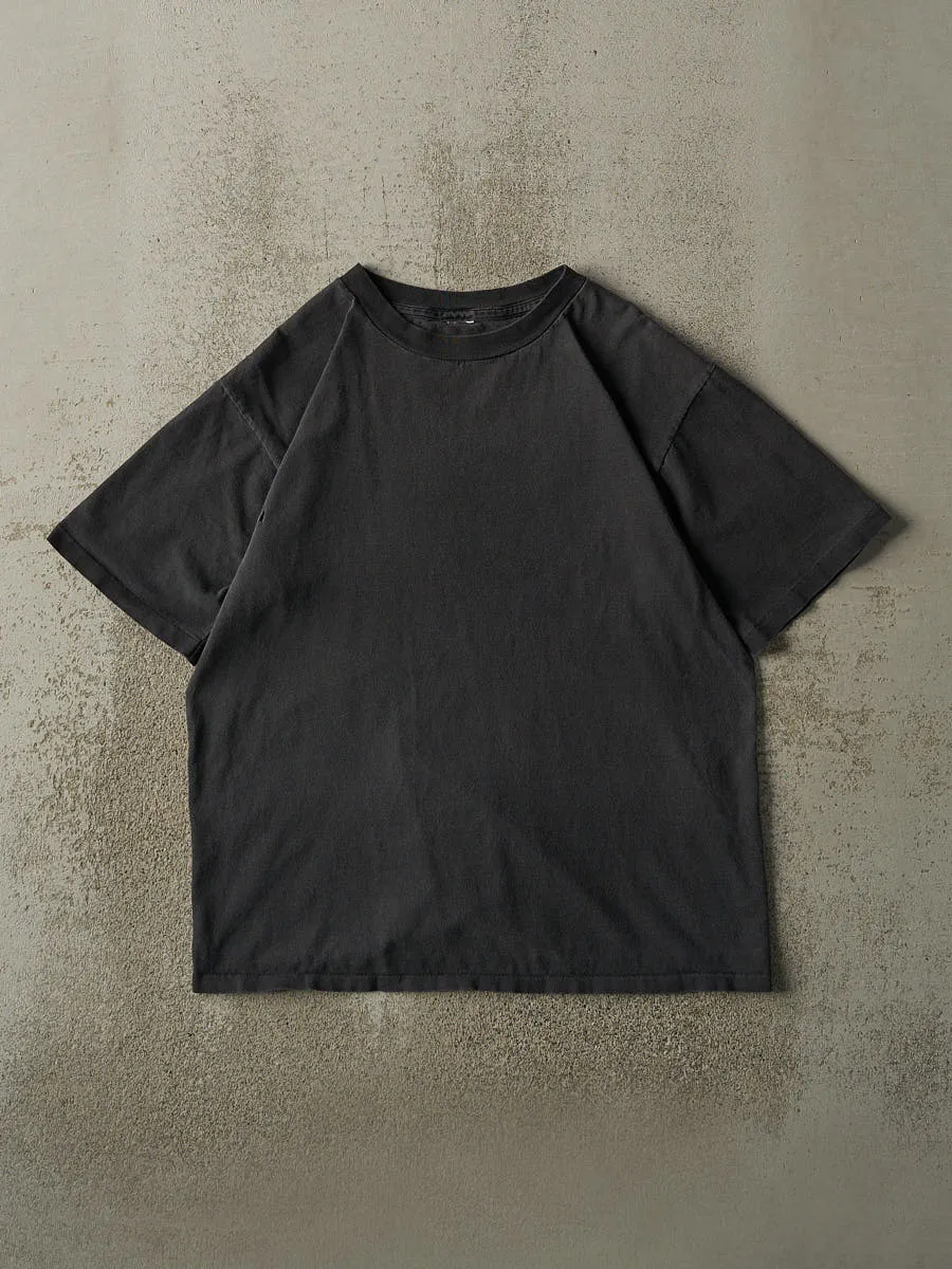 Vintage 90s Faded Black Blank Single Stitch Tee (S/M) sold by Rebalance Vintage