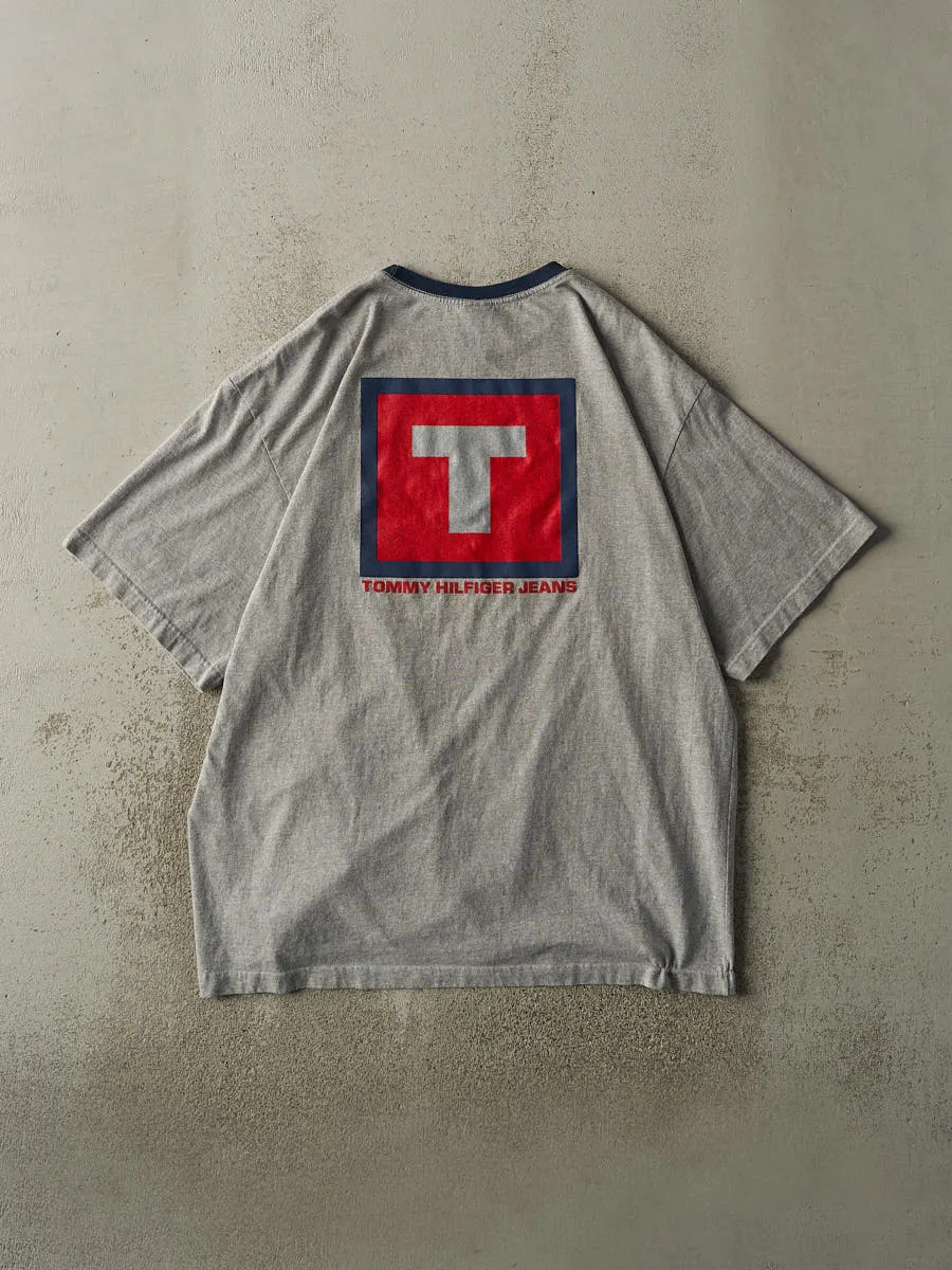 Vintage Y2K Grey Tommy Jeans Tee (XL/XXL) sold by Rebalance Vintage product image thumbnail 2