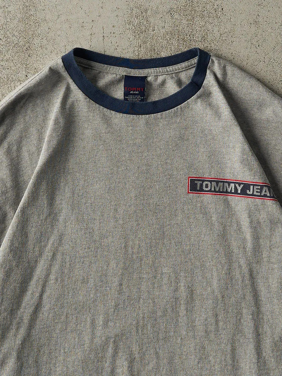Vintage Y2K Grey Tommy Jeans Tee (XL/XXL) sold by Rebalance Vintage product image thumbnail 3