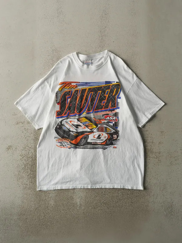Vintage Y2K White Tim Sauter Racing Tee (L/XL) sold by Rebalance Vintage
