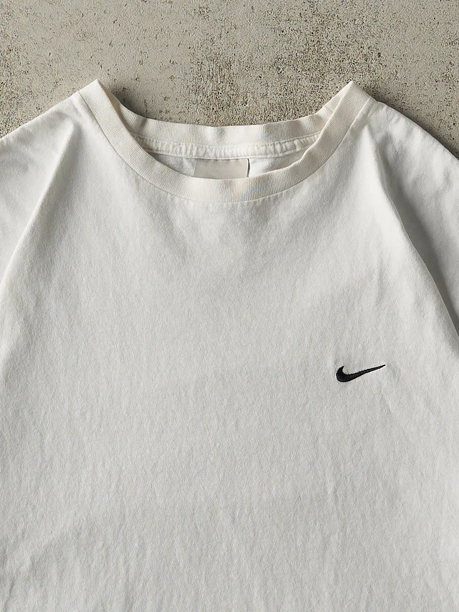 Vintage Y2K White Nike Embroidered Logo Tee (L) sold by Rebalance Vintage product image thumbnail 2