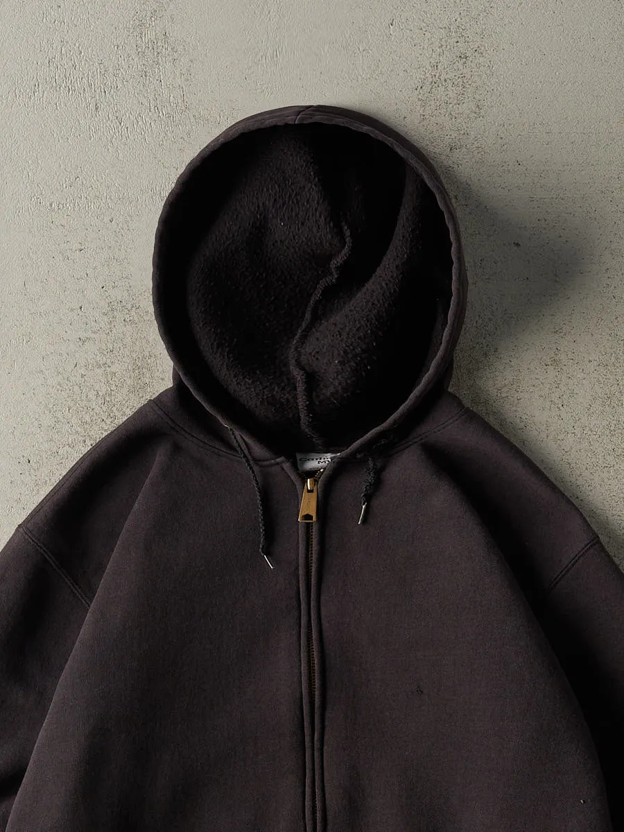 Vintage Y2K Faded Black Carhartt Zip Up Hoodie (L/XL) sold by Rebalance Vintage product image thumbnail 3