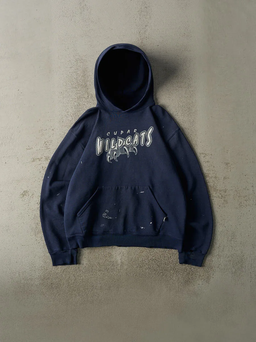 Vintage Y2K Navy Blue Cupar Wildcats Russell Athletic Hoodie (S/M) sold by Rebalance Vintage