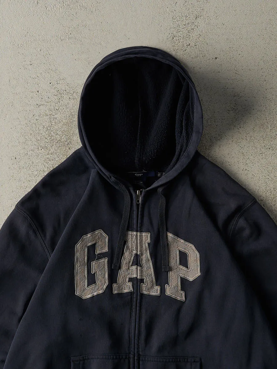 Vintage Y2K Navy Blue Gap Embroidered Zip Up Hoodie (XL/XXL) sold by Rebalance Vintage product image thumbnail 2