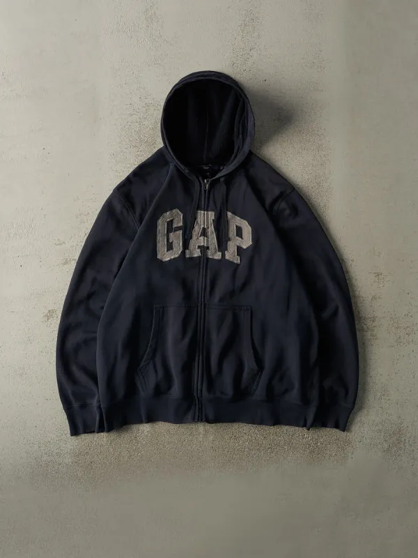 Vintage Y2K Navy Blue Gap Embroidered Zip Up Hoodie (XL/XXL) sold by Rebalance Vintage