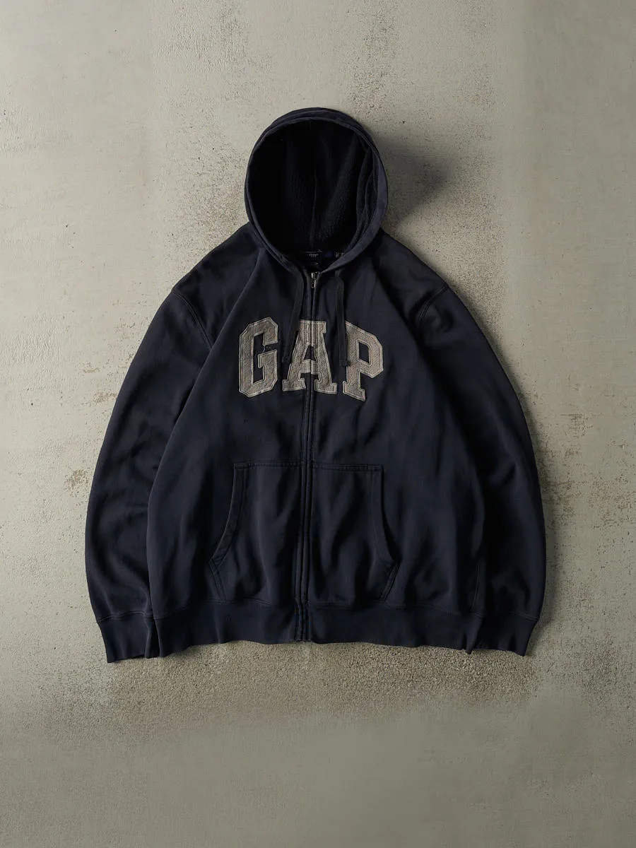 Vintage Y2K Navy Blue Gap Embroidered Zip Up Hoodie (XL/XXL) sold by Rebalance Vintage