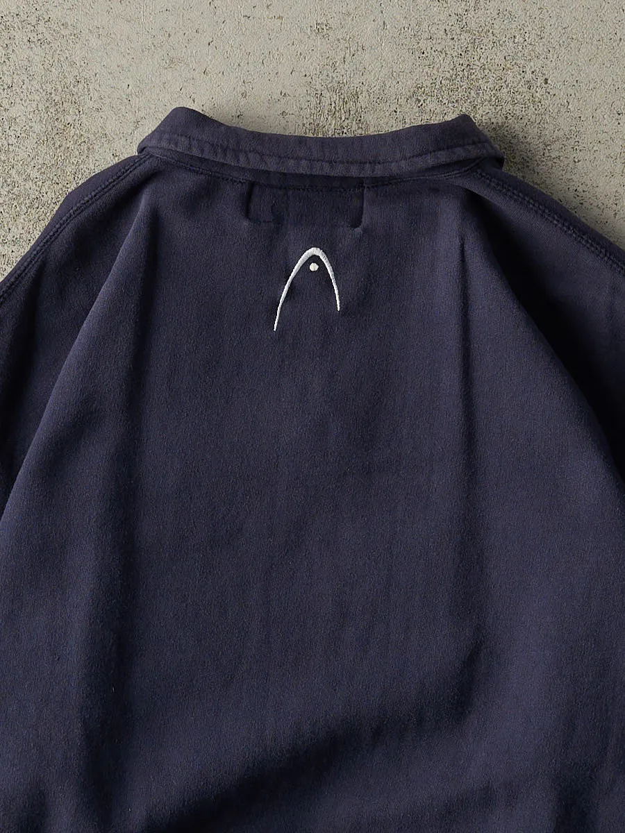 Vintage Y2K Navy Blue Head Quarter Zip Crewneck (XL/XXL) sold by Rebalance Vintage product image thumbnail 3
