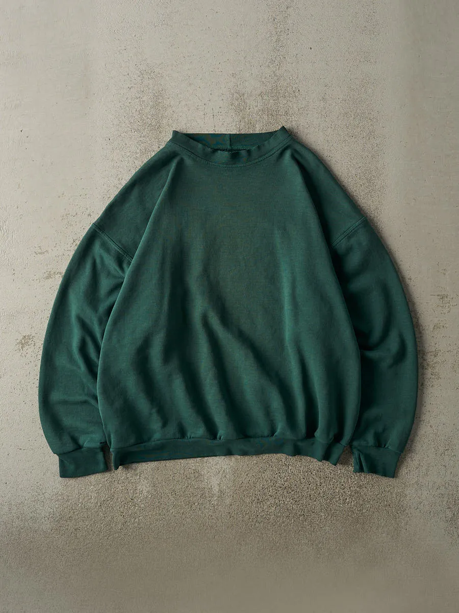 Vintage 90s Green Blank Crewneck (L) sold by Rebalance Vintage