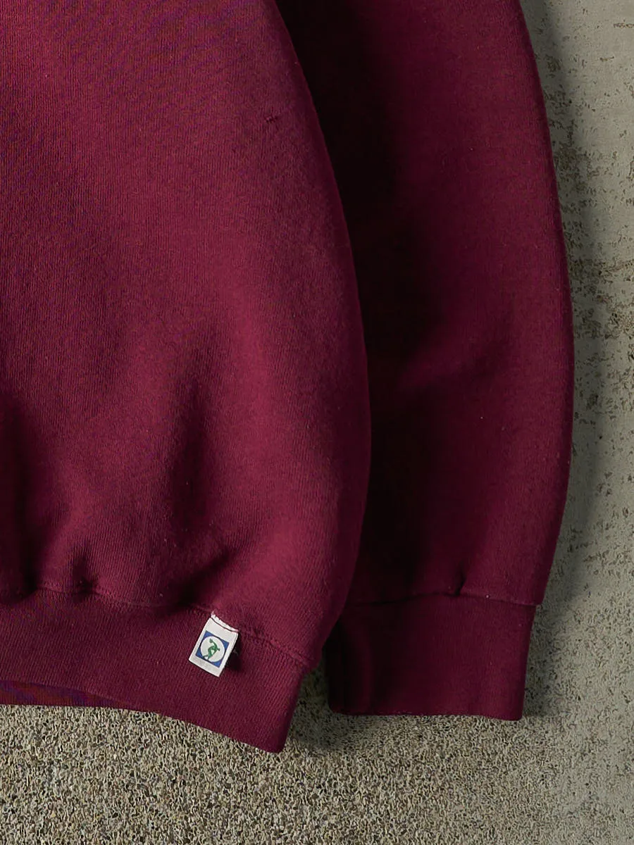 Vintage 90s Burgundy Discus Athletic Blank Crewneck (L/XL) sold by Rebalance Vintage product image thumbnail 3