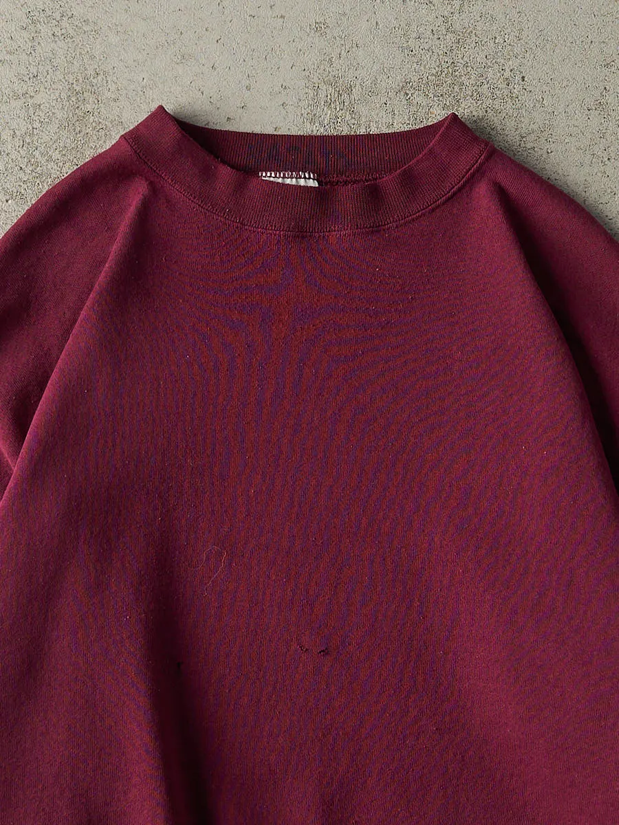 Vintage 90s Burgundy Discus Athletic Blank Crewneck (L/XL) sold by Rebalance Vintage product image thumbnail 2