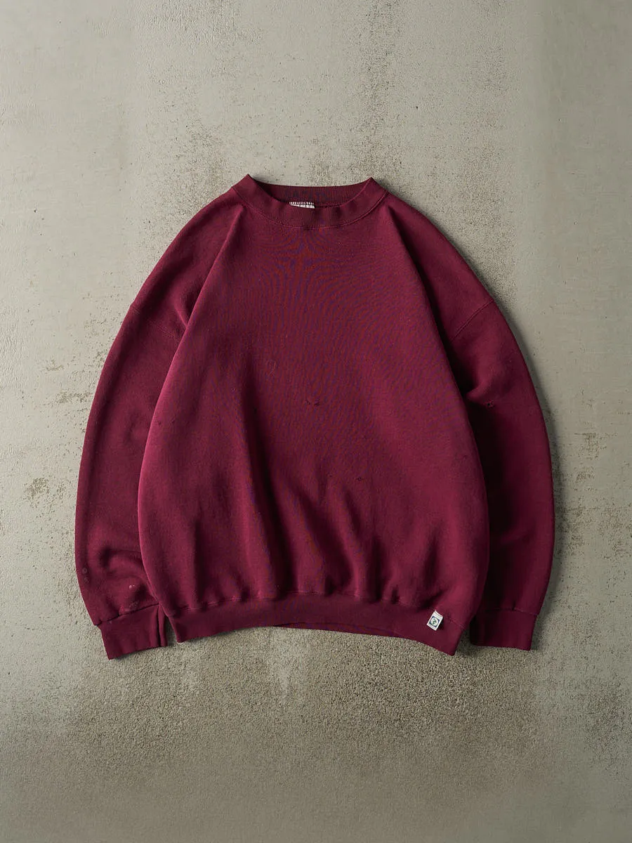 Vintage 90s Burgundy Discus Athletic Blank Crewneck (L/XL) sold by Rebalance Vintage